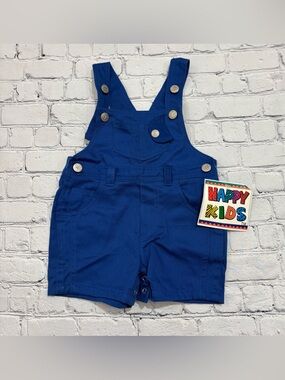 Vintage 90s Happy Kids Atlantis Dive Team Blue Overalls NWT Size 18 Months
